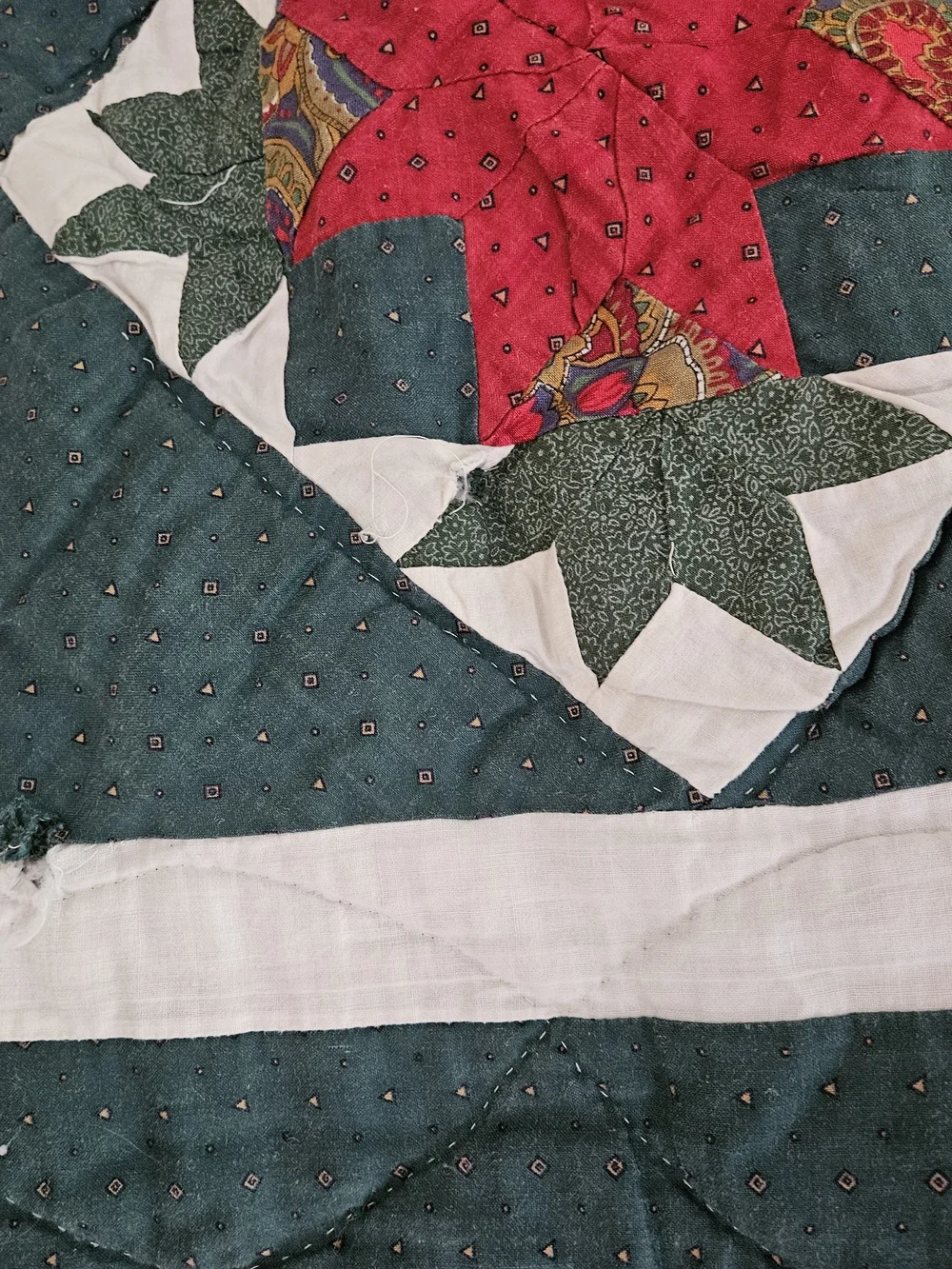 Classic Patchwork Star Quilt With Paisley Accents